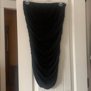 Black rouched side pencil skirt